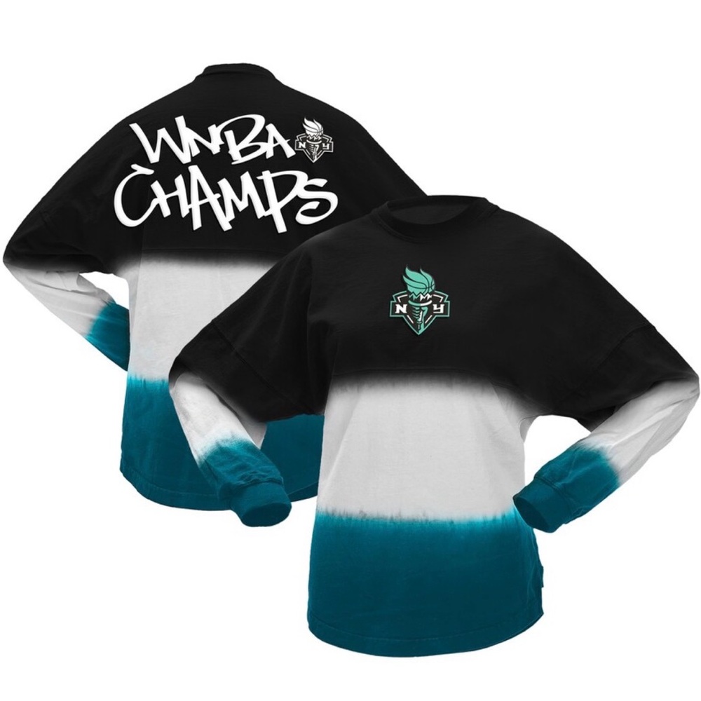 New York Liberty Black/Blue Ombré 2024 WNBA Finals Champions T-Shirt 2XL NWOT